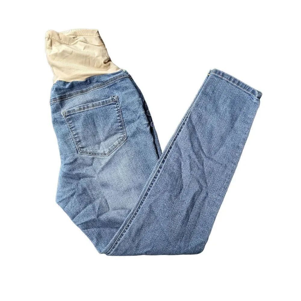 Blue Spice Maternity Jeans M Medium Blue Pregancy Skinny Lihght Wash Pants Denim